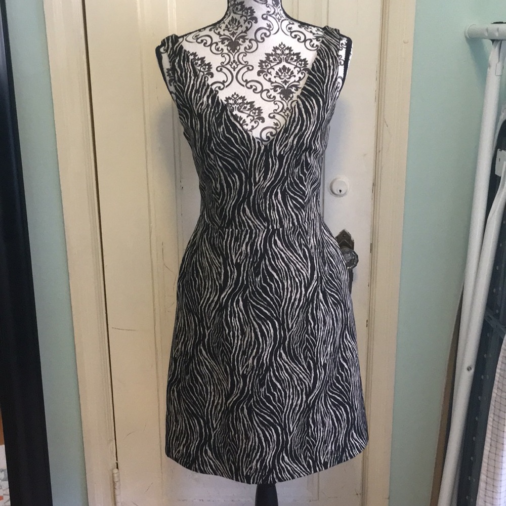 Black and natural print dress